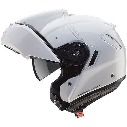 Helm Moto Modular Fiber Caberg LEVO White Metal