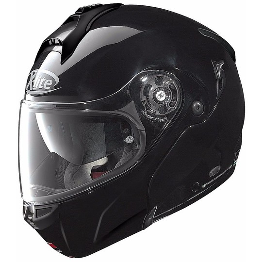 Helm Moto Modular Fiber X-Lite X-1004 Elegance N-Com 01 Black Polished