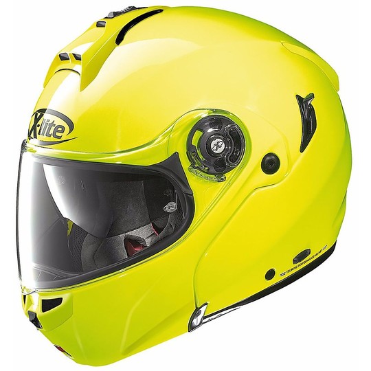 Helm Moto Modular Fiber X-Lite X-1004 Hallo-Visibility N-Com 09 Fluorescent Yellow