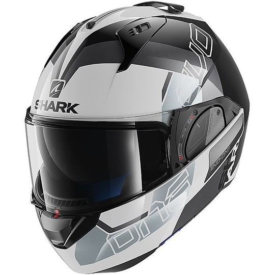 Helm Moto Modular geöffnet werden Shark EVO ONE 2 SLASHER Schwarz White