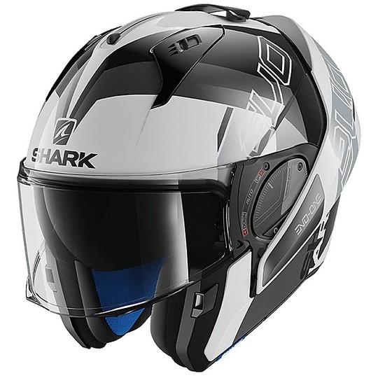 Helm Moto Modular geöffnet werden Shark EVO ONE 2 SLASHER Schwarz White