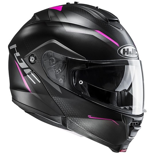 Helm Moto Modular HJC IS-MAX II Dova MC8SF Schwarz Rosa