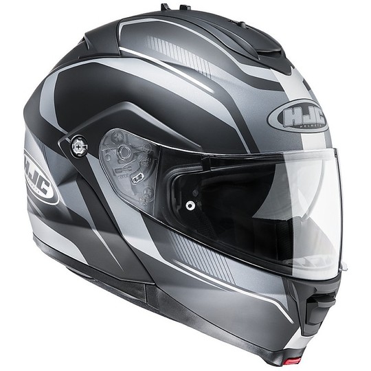 Helm Moto Modular HJC ISMAX 2 Elements MC5 Schwarz Grau, Doppel Visier