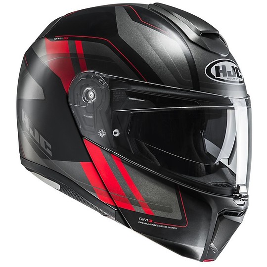 Helm Moto Modular HJC RPHA 90 Tanisk MC1SF Schwarz Rot