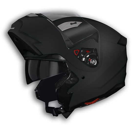 Helm Moto Modular Motocubo Flup Cube Pro Matte Black Doppelmasken geöffnet werden