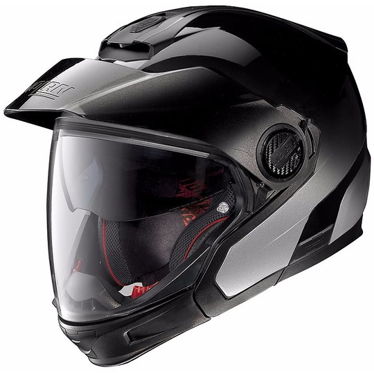 Helm Moto Modular Nolan Crossover N40.5 GT Fade N-COM-Silber-Schwarz