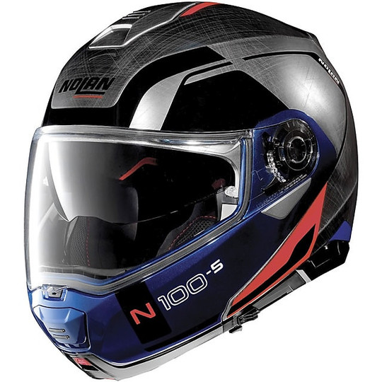 Helm Moto Modular Nolan N-Com N100.5 Consistency 029 verkratzte Chrom