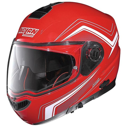 Helm Moto Modular Nolan N104 N-COM 46 Absolute Como Rosso Corsa