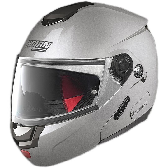Helm Moto Modular Nolan N90.2 spezielle N-COM Salz Silber