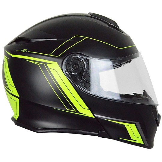 Helm Moto Modular Quelle Delta mit Bluetooth Integrated Motion Gelb