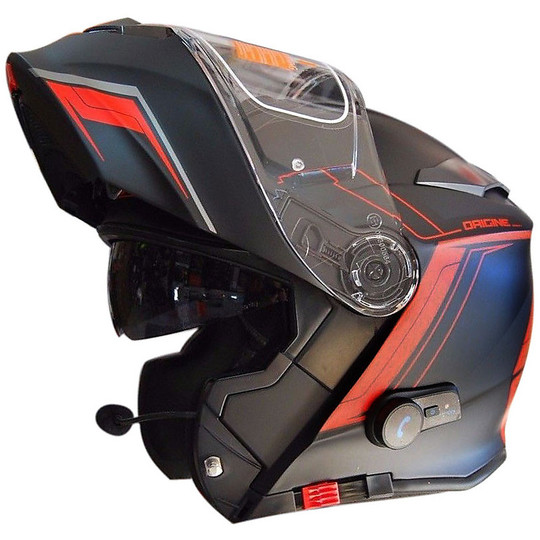 Helm Moto Modular Quelle Delta mit Bluetooth Integrated Motion Matt Red