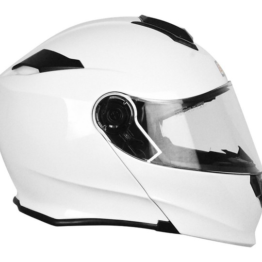 Helm Moto Modular Quelle Delta mit integrierter Bluetooth-Weiß