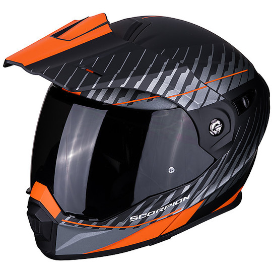Helm Moto Modular Scorpion ADX-1 Dual Matt Schwarz Orange