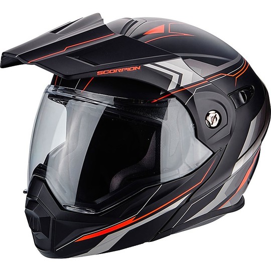 Helm Moto Modular Scorpion ADX-1 Seelen Black Matte Red