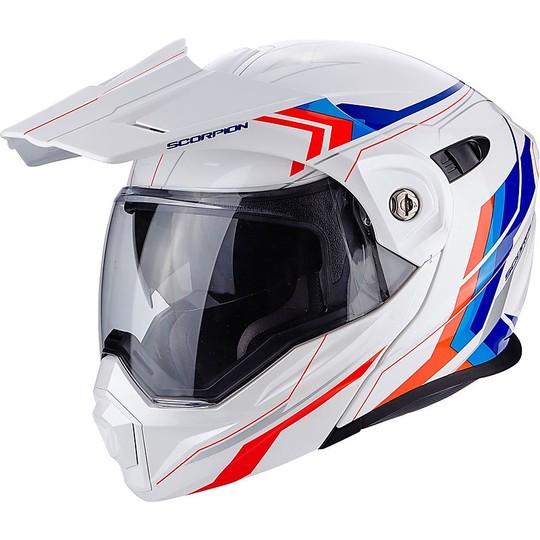 Helm Moto Modular Scorpion ADX-1 Seelen Rot Blau Weiß