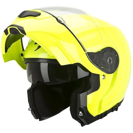 Helm Moto Modular Scorpion Exo-3000 Air festes gelbes Neon