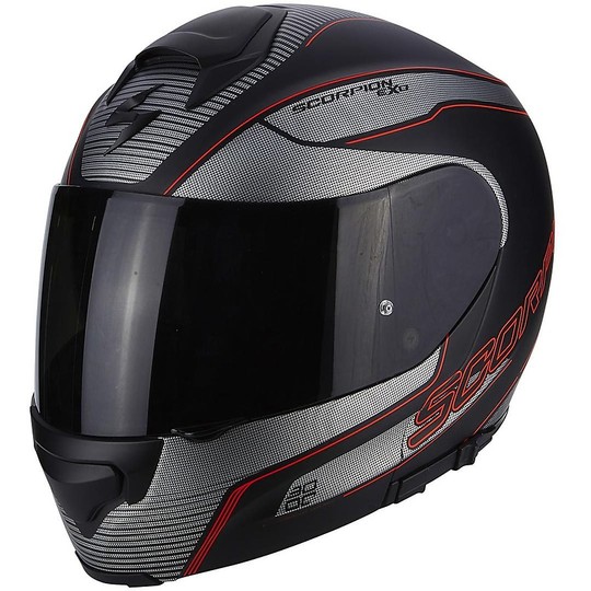 Helm Moto Modular Scorpion Exo-3000 Air Schlendern Matt Schwarz Rot Grau