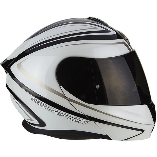 Helm Moto Modular Scorpion Exo-920 Ritzy Schwarz Weiß