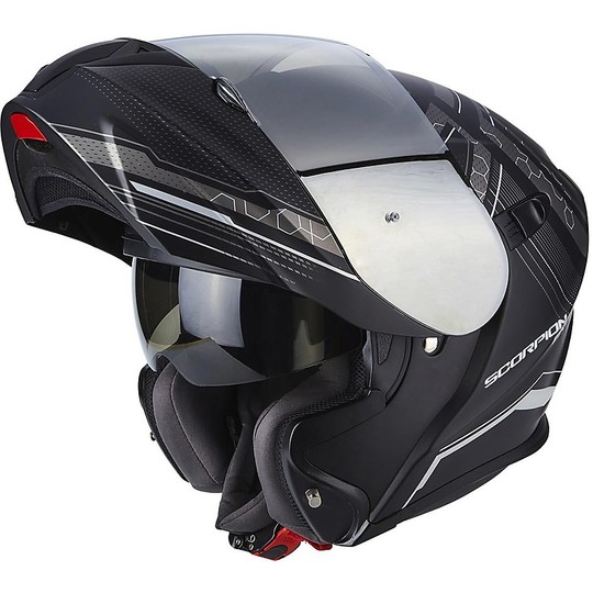 Helm Moto Modular Scorpion Exo-920 Satellite Matt Schwarz Grau