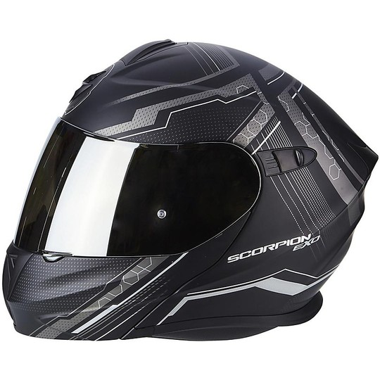 Helm Moto Modular Scorpion Exo-920 Satellite Matt Schwarz Grau