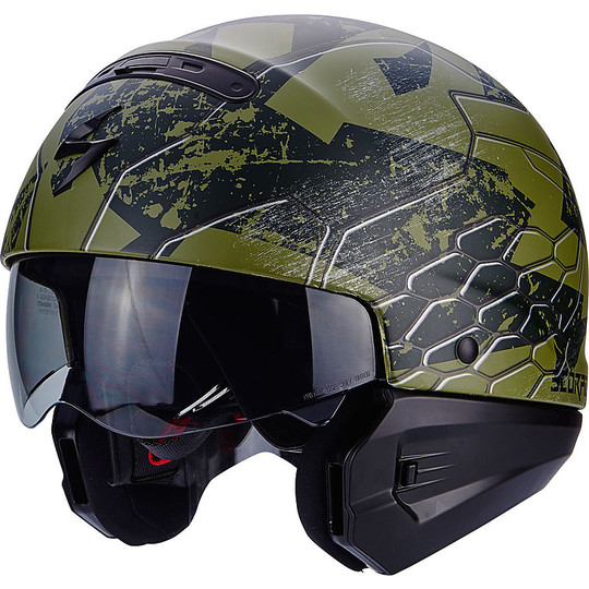 Helm Moto Modular Scorpion Exo-Combat 2 in 1 Ratnik Grün Opaque