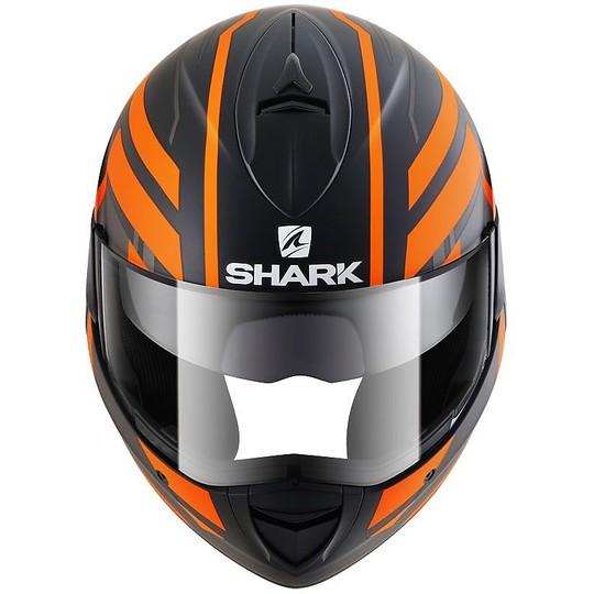 Helm Moto Modular Shark EVOLINE 3 CORVUS Opaque Schwarz Orange geöffnet werden