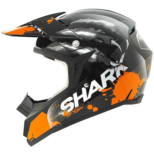 Helm Motocross Enduro Shark SX2 PREDATOR Schwarz Orange