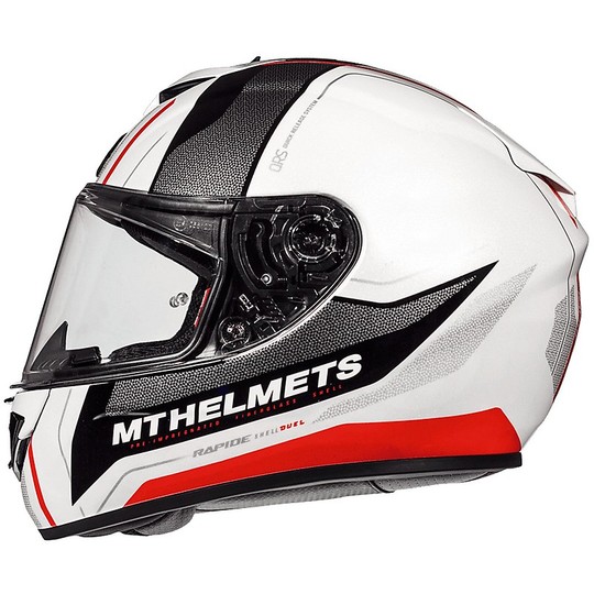 Helm MT-Helme RAPIDE DUEL D2 Integralhelm Weiß Orange Fluo