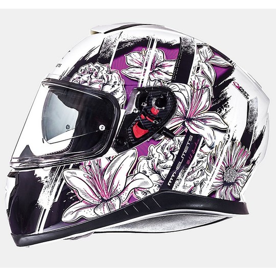 Helm MT-Helme Thunder3 Integralhelm SV Wild Garden Weiß Rosa glänzend