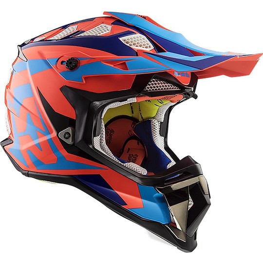 Helmet Cross Enduro LS2 MX 470 Subwoofer Nimble Black Blue Orange