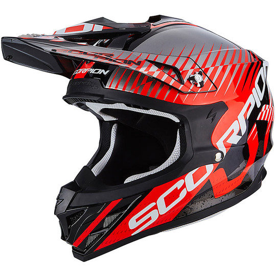 Helmet Cross Enduro Scorpion VX-15 EVO Air Sin Black Red Neon