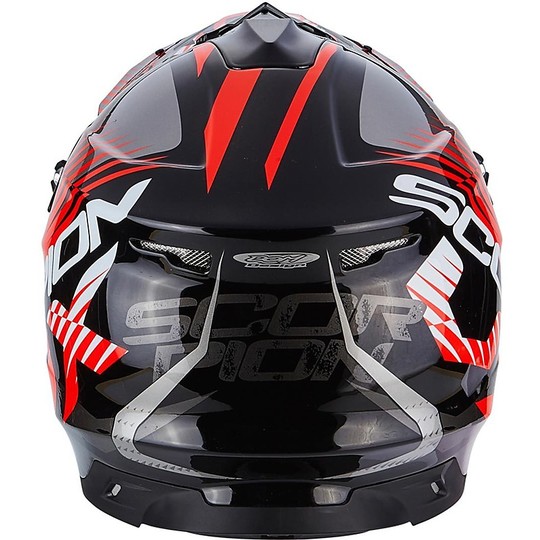Helmet Cross Enduro Scorpion VX-15 EVO Air Sin Black Red Neon