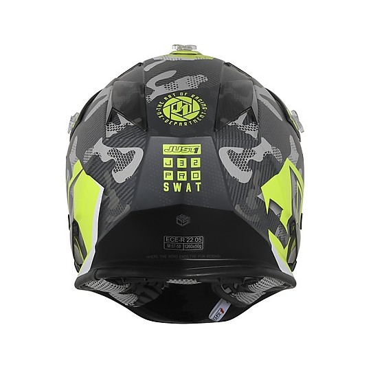 Helmet Cross Motorcycle Enduro Just1 J32 Pro SWAT Camo Yellow Fluo Matt