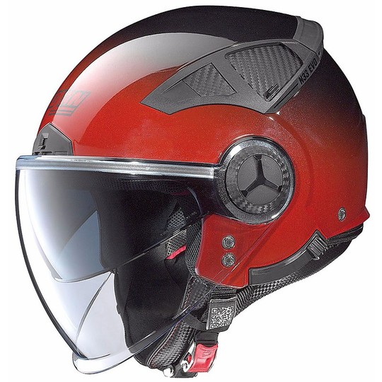 Helmet Demi Jet Jet Nolan N33 Evo Fade 007 Black Red