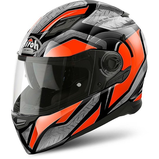 Helmet Integral Airoh movement S Steel Black Orange Lucido