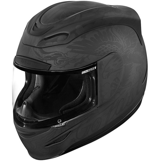 Helmet Integral Icon Icon Airmada Black Scrawl