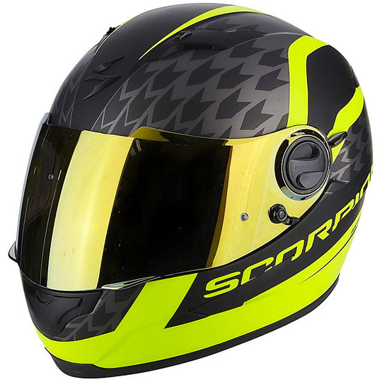 Helmet Integral Scorpion Exo-490 Genesis Matt Black Neon Yellow