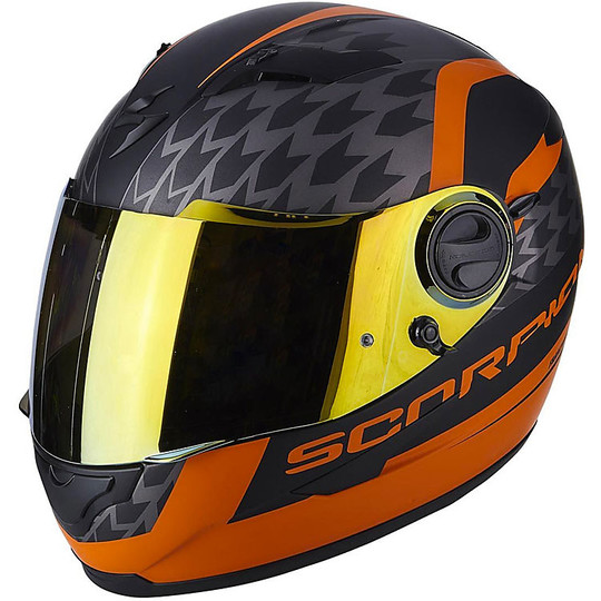 Helmet Integral Scorpion Exo-490 Genesis Matt Black Orange