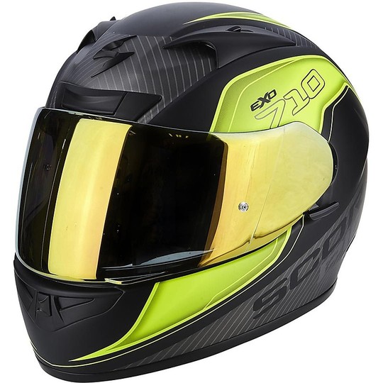 Helmet Integral Scorpion Exo-710 Air Muggle Matt Black Neon Yellow