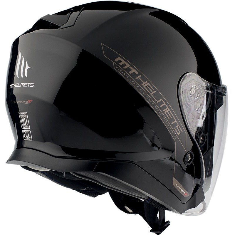 Helmet Jet Helmet MT Helmetets Thunder3 SV Jet Solid A1 Glossy Black