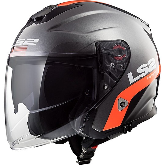 Helmet LS2 OF521 Infinity SMART Titanium Orange