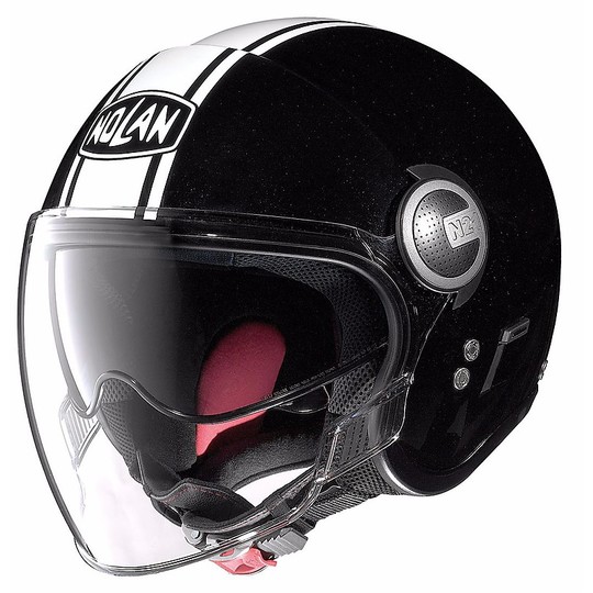 Helmet Mini Jet Jet Double Visor Nolan N21 Visor Duet 026 Black Shiny White