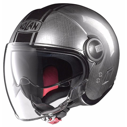 Helmet Mini Jet Jet Double Visor Nolan N21 Visor Duvet 027 Scratched Chrome