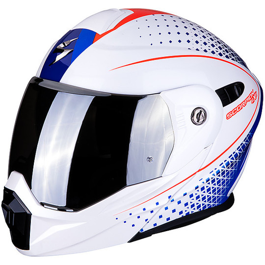 Helmet Modular Adventure Adventure Scorpion ADX-1 HORIZON White Red Blue