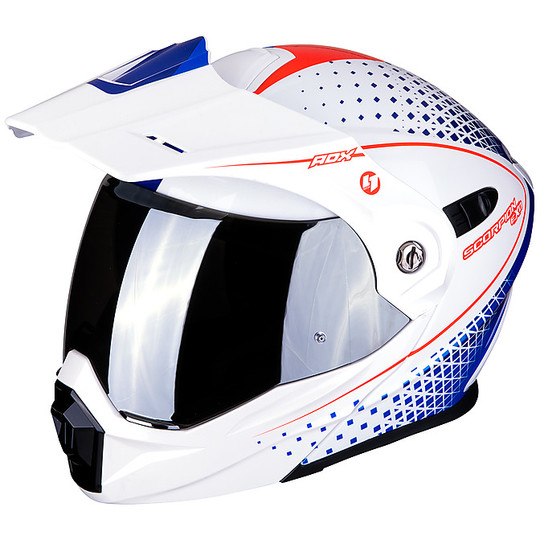 Helmet Modular Adventure Adventure Scorpion ADX-1 HORIZON White Red Blue