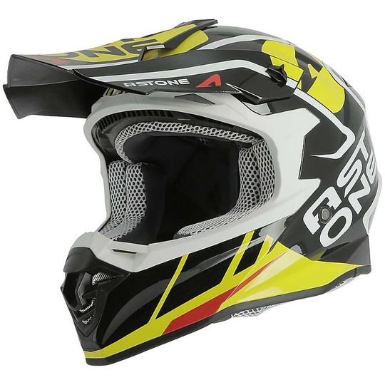 Helmet Moto Cross Enduro Astone MX800 Trophy Black Yellow