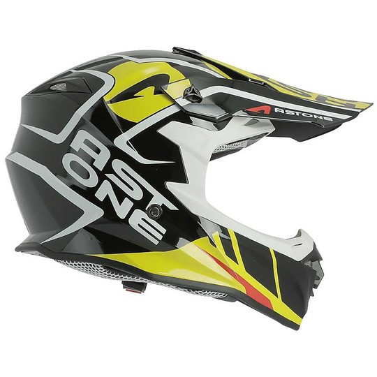 Helmet Moto Cross Enduro Astone MX800 Trophy Black Yellow