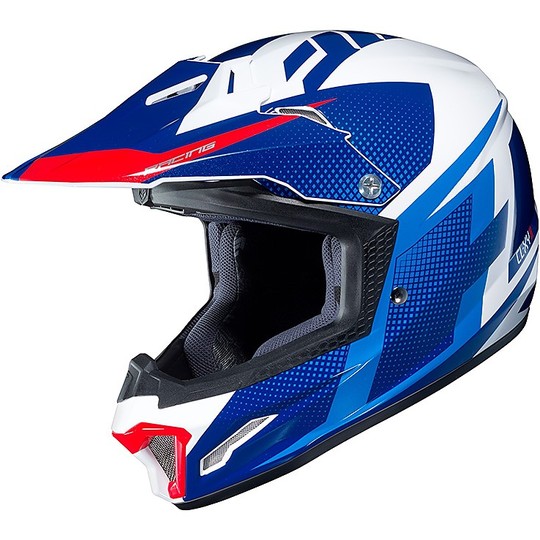 Helmet Moto Cross Enduro HJC CL-XY II Argos White Blue