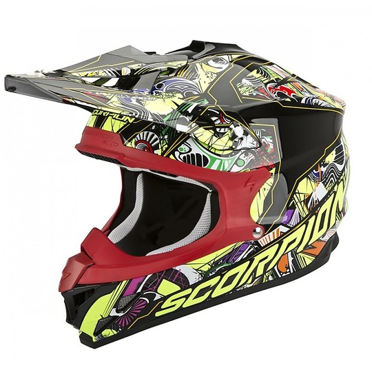 Helmet Moto Cross Enduro Scorpion VX-15 Air Vector Yellow Neon
