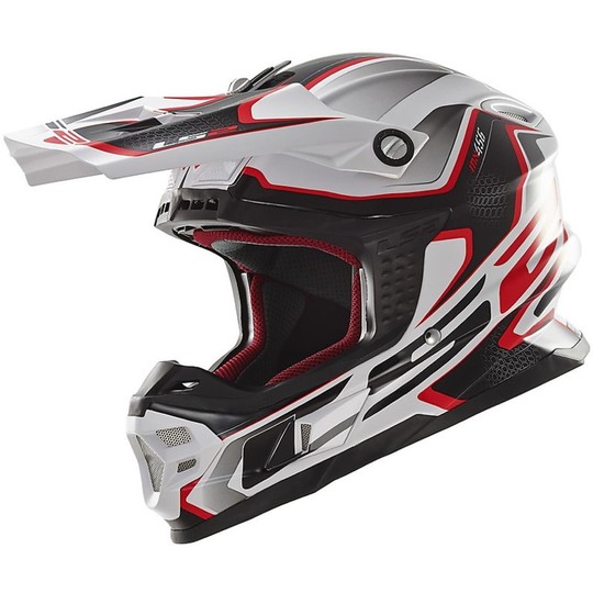 Helmet Moto Cross LS2 MX456 Fiber Light Compass White / Red
